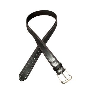 Mens black belt canvas back trim with faux leather, 46 inches 322